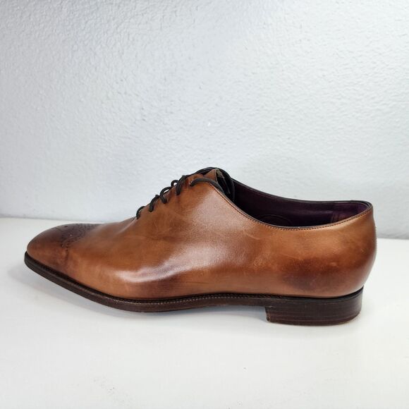Rare Ralph Lauren Purple Label Wholecut Oxford Shoes 9.5 Brown Made in England - Picture 15 of 16